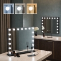 BRILAGI - LED-зеркало для макияжа с регулировкой яркости HOLLYWOOD LED/15W/230V CCT + 2x USB 60x50 см чёрное
