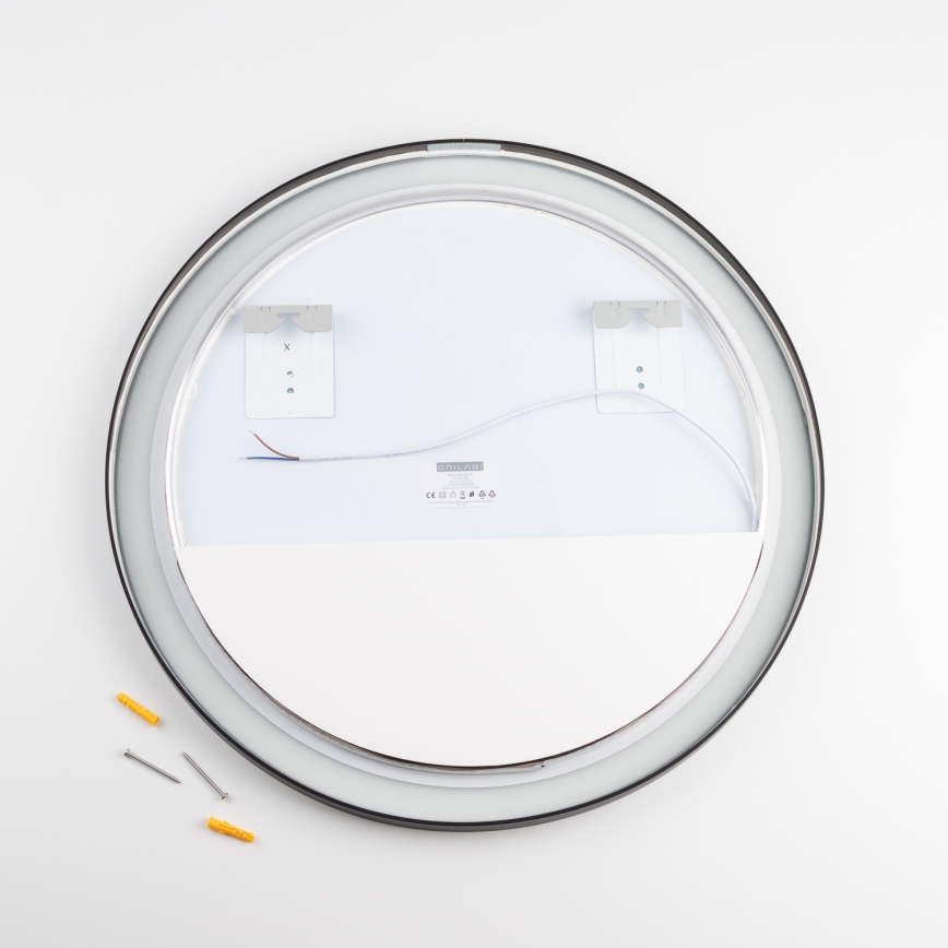 Brilagi - LED-зеркало для ванной ASTI LED/19W/230V Ø 60 см черное IP44 CRI 90 диммируемое + CCT