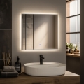 Brilagi - LED-зеркало для ванной DESIO LED/24W/230V 60x60 см серебристое IP44 CRI 90 диммируемое + CCT