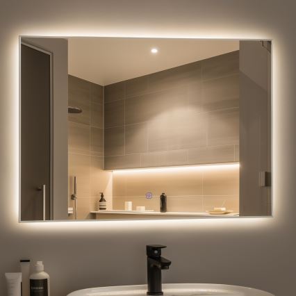 BRILAGI - LED-зеркало для ванной DESIO LED/28W/230V 60x80 cm серебристое IP44 CRI 90 диммируемое + CCT