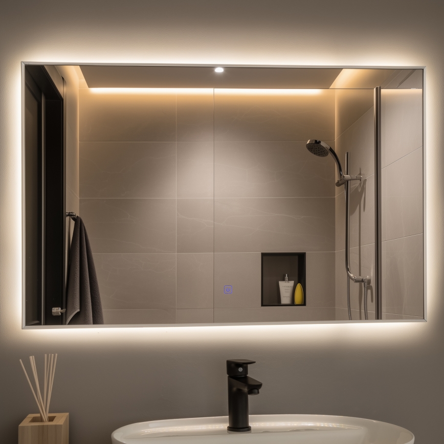Brilagi - LED-зеркало для ванной DESIO LED/30W/230V 60x90 см серебристое IP44 CRI 90 диммируемое + CCT