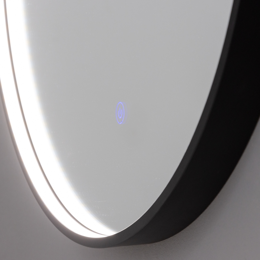 Brilagi - LED-зеркало для ванной PALANZO, LED 19 Вт / 230 В, диаметр 60 см, черное, IP44, CRI 90, диммируемое + CCT