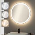 Brilagi - LED-зеркало для ванной с подогревом AVA PRO, 18,5 Вт/230 В, диаметр 60 см, IP44, CRI 90, диммируемое + CCT
