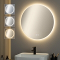 Brilagi - LED-зеркало для ванной с подогревом DEMI ECO, 12 Вт/230 В, диаметр 60 см, IP44, CRI 90, диммируемое + CCT