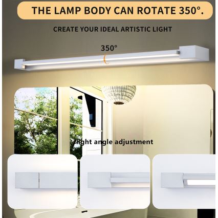 Brilagi - LED-подсветка для зеркал в ванной AQUA LINE LED/24 Вт/230 В 90 см IP44 матовый хром CRI 90