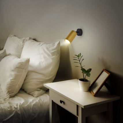 Brilagi - LED RGBW точковий світильник SELE GOLDEN з регульованою яскравістю 1xGU10/6,5W/230V 2700-6500K чорний/золотий