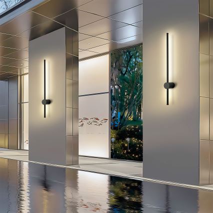 Brilagi - LED зовнішній настінний світильник AURA LED/12W/230V 3000K IP54 65 см чорний