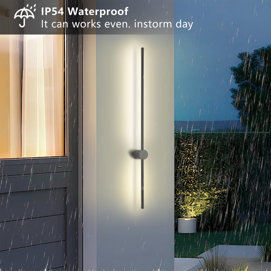 Брілагі - Зовнішній настінний світильник АУРА, світлодіодний, 20 Вт, 230 В, 3000 К, IP54, 97 см, антрацит, CRI 90