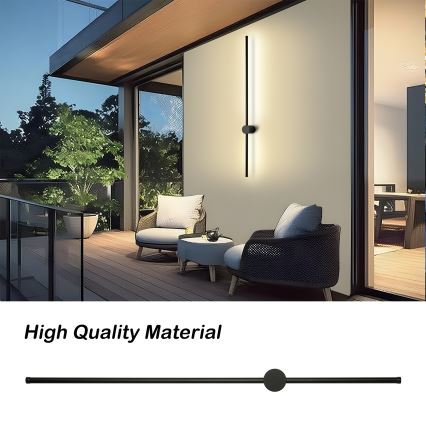 Brilagi - LED Зовнішній настінний світильник AURA LED/20W/230V 4000K IP54 97 cm чорний CRI 90