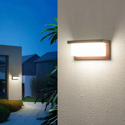 Brilagi - LED зовнішній настінний світильник BRICKY LED/12W/230V коричневий IP54