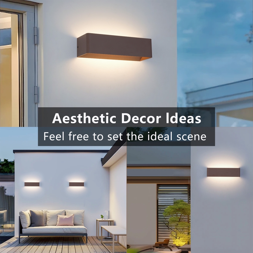 Brilagi - LED зовнішній настінний світильник DONNANI LED/12W/230V коричневий IP44