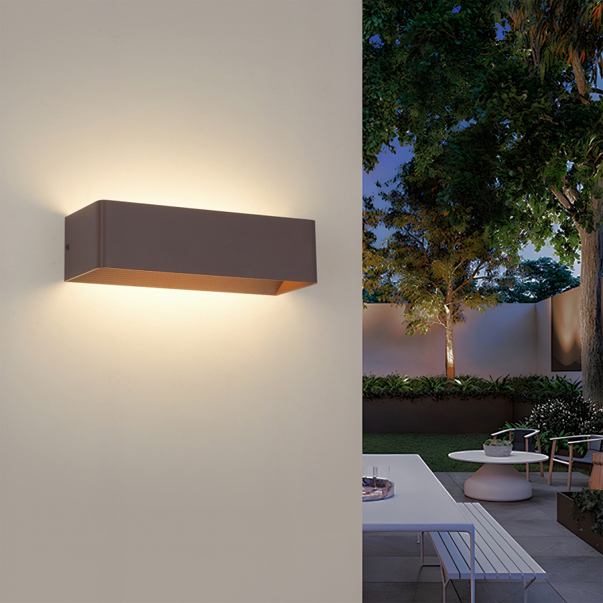 Brilagi - LED зовнішній настінний світильник DONNANI LED/12W/230V коричневий IP44