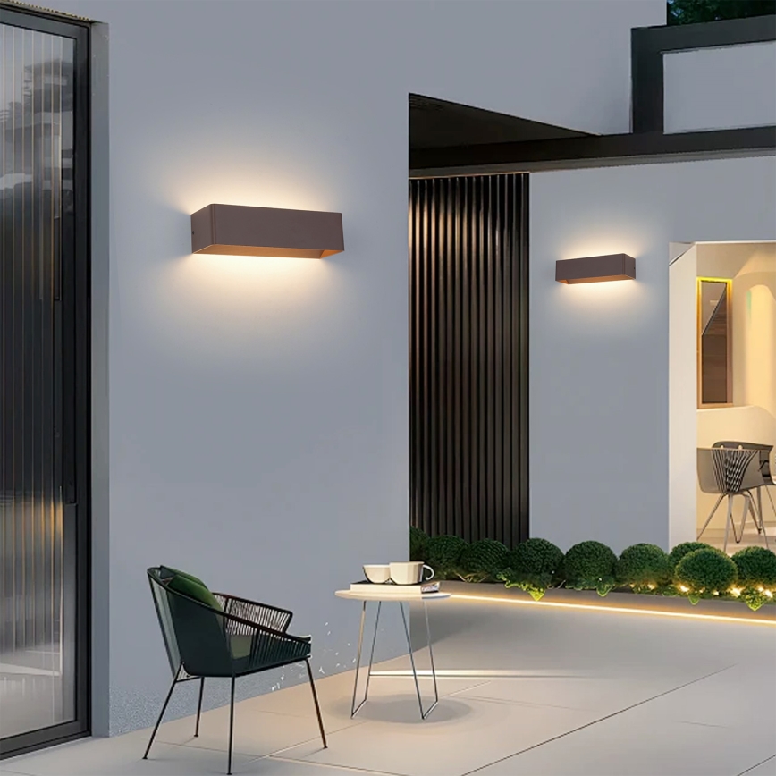 Brilagi - LED зовнішній настінний світильник DONNANI LED/12W/230V коричневий IP44