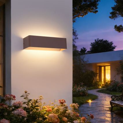 Brilagi - LED зовнішній настінний світильник DONNANI LED/12W/230V коричневий IP44