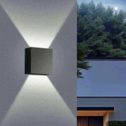 Brilagi - LED зовнішній настінний світильник DOUBLERAY LED/4W/230V чорний IP65