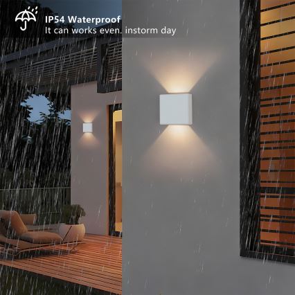 Brilagi - LED зовнішній настінний світильник DOUBLERAY LED/6W/230V білий IP54