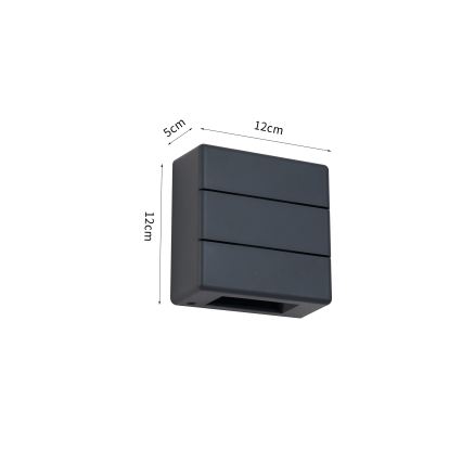 Brilagi -LED Зовнішній настінний світильник DOUBLERAY LINE LED/6W/230V антрацит IP54