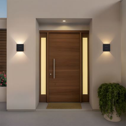 Brilagi - LED зовнішній настінний світильник DOUBLERAY LINE LED/6W/230V чорний IP54