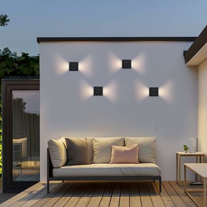 Brilagi - LED зовнішній настінний світильник DOUBLERAY LINE LED/6W/230V чорний IP54