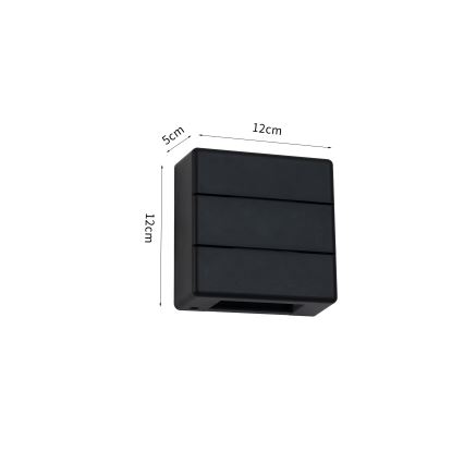 Brilagi - LED зовнішній настінний світильник DOUBLERAY LINE LED/6W/230V чорний IP54