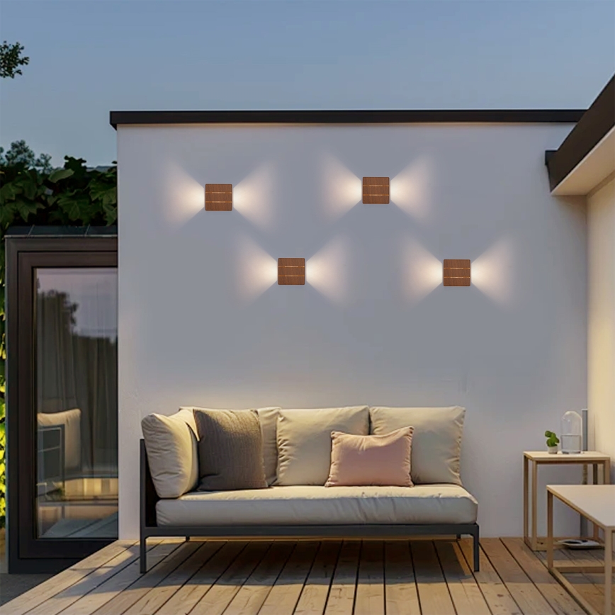 Brilagi - LED зовнішній настінний світильник DOUBLERAY LINE LED/6W/230V декор під дерево IP54
