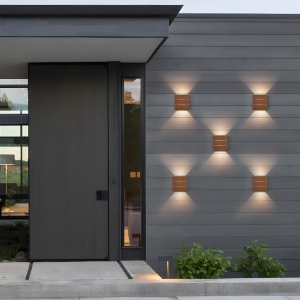 Brilagi - LED зовнішній настінний світильник DOUBLERAY LINE LED/6W/230V декор під дерево IP54