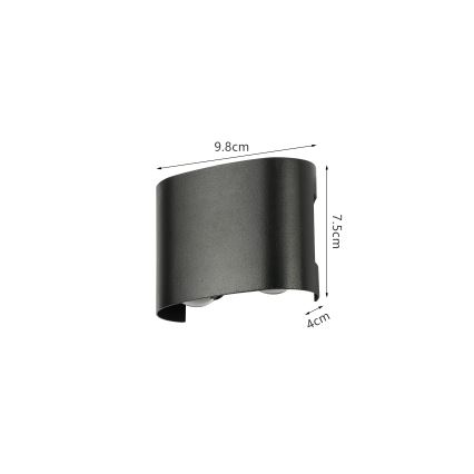 Brilagi - LED зовнішній настінний світильник FLAREBOX LED/4W/230V чорний IP65