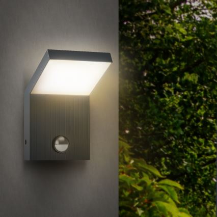 Brilagi - LED зовнішній настінний світильник з датчиком RIANO LED/8W/230V антрацит IP65