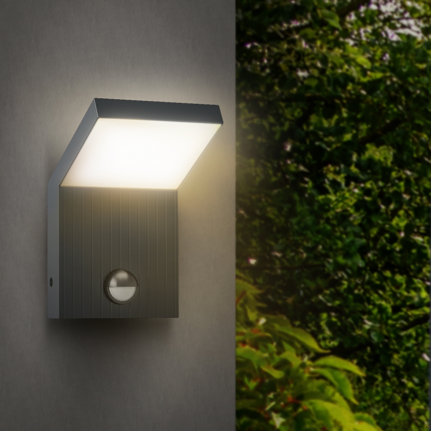 Brilagi - LED зовнішній настінний світильник з датчиком RIANO LED/8W/230V антрацит IP65