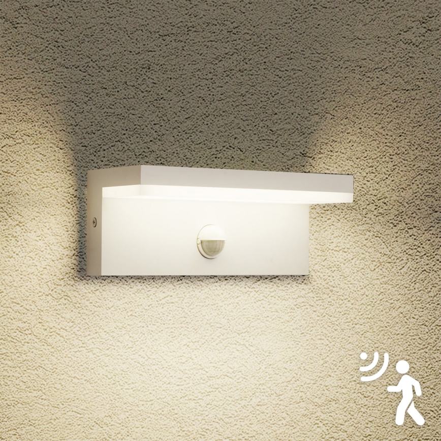 Brilagi - LED зовнішній настінний світильник із датчиком TESSI LED/10W/230V білий IP54