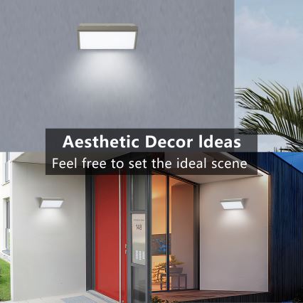 Brilagi - зовнішній настінний LED-світильник з датчиком TRIANGLE LED/20W/230V, сірий, IP65