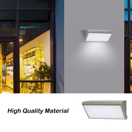 Brilagi - зовнішній настінний LED-світильник з датчиком TRIANGLE LED/20W/230V, сірий, IP65