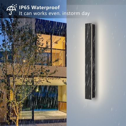 Brilagi - LED зовнішній настінний світильник LINEAR LED, 12 Вт, 230 В, 3000 К, IP65, 50 см, чорний, CRI 90