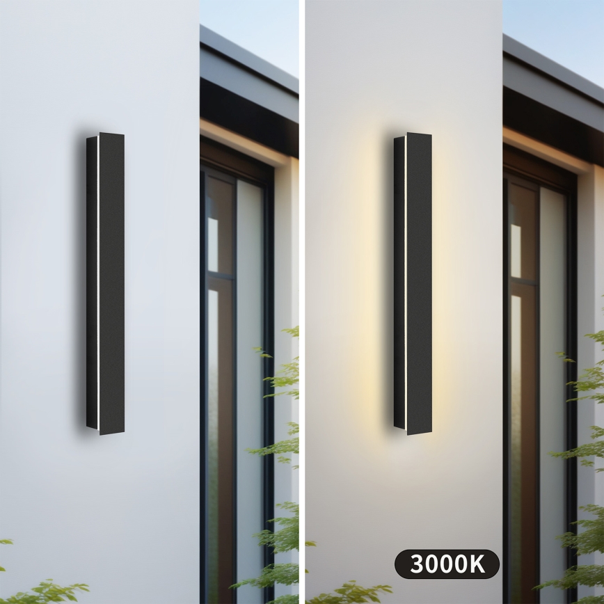 Brilagi - LED зовнішній настінний світильник LINEAR LED/12W/230V 3000K IP65 50 см чорний