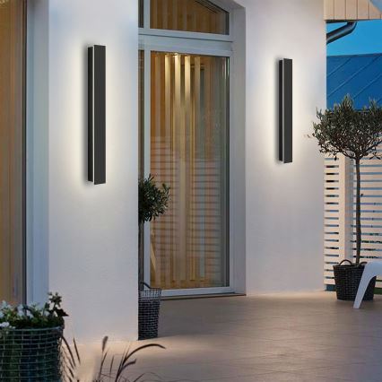 Brilagi - LED зовнішній настінний світильник LINEAR LED/12W/230V 3000K IP65 50 см чорний