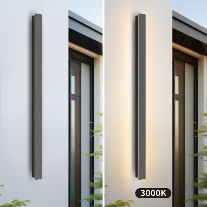 Брілагі - LED зовнішній настінний світильник LINEAR LED/22Вт/230В 3000К IP65 100 см антрацит