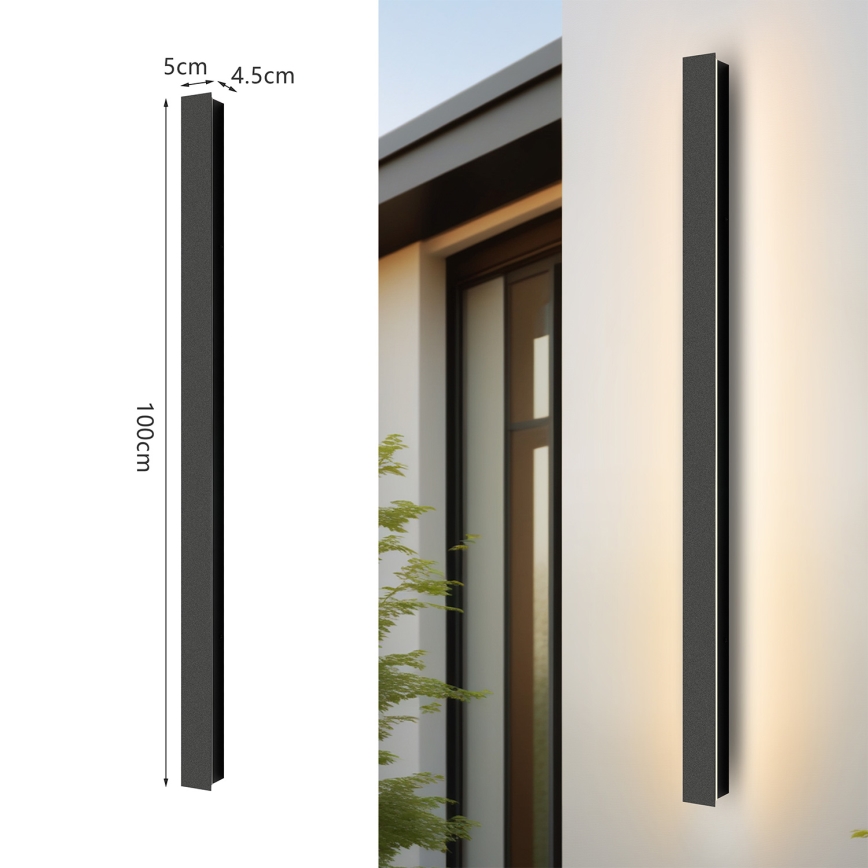 Brilagi - LED зовнішній настінний світильник LINEAR LED/22W/230V 4000K IP65 100 см чорний CRI 90