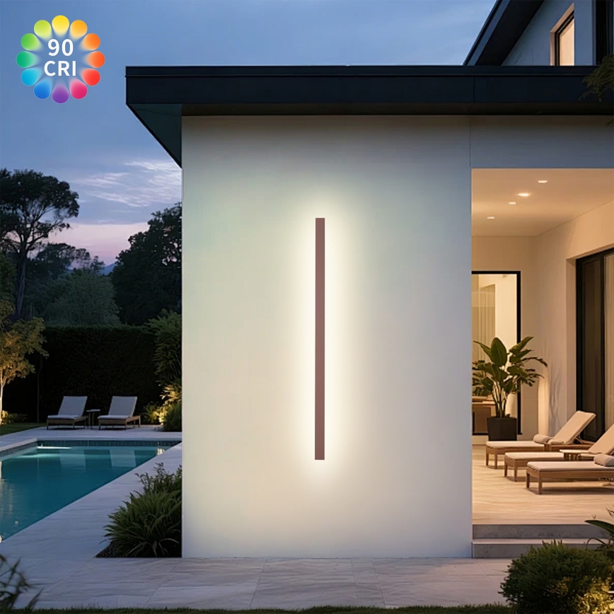 Brilagi - Зовнішній настінний LED‑світильник LINEAR LED/32W/230V 3000K IP65 140 см коричневий CRI 90