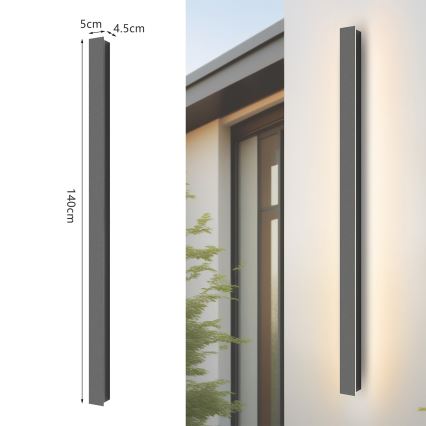 Brilagi - Зовнішній настінний світильник LINEAR LED/32 Вт/230 В 3000 К IP65 140 см антрацит