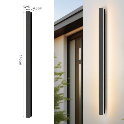 Brilagi - LED зовнішній настінний світильник LINEAR LED/32W/230V 4000K IP65 140 см чорний