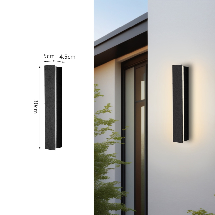 Brilagi - LED зовнішній настінний світильник LINEAR LED/8W/230V 3000K IP65 30 cm чорний