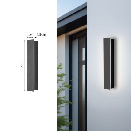 Brilagi - LED зовнішній настінний світильник LINEAR LED/8 Вт/230 В 4000K IP65 30 см антрацит CRI 90