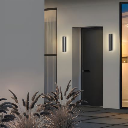 Brilagi - Світлодіодний зовнішній настінний світильник LINEAR, 8 Вт, 230 В, 3000 К, IP65, 30 см, антрацит, CRI 90