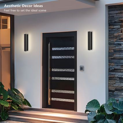 Brilagi - LED зовнішній настінний світильник LINEAR LED/8W/230V 3000K IP65 30 см чорний CRI 90