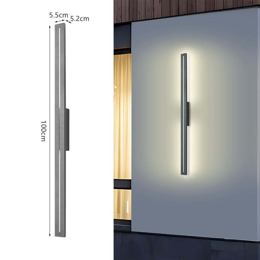 Brilagi - LED зовнішній настінний світильник LINEO LED/24W/230V 4000K IP65 100 см антрацит
