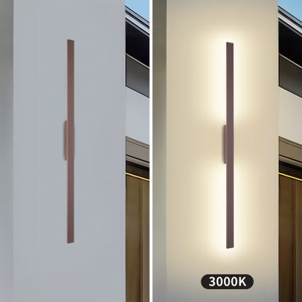 Brilagi - LED зовнішній настінний світильник LUNA LED/24W/230V 3000K IP65 100 см коричневий CRI 90