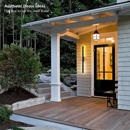 Brilagi - LED вуличний настінний світильник LUNA, 24 Вт / 230 В, 3000 K, IP65, 100 см, чорний, CRI 90