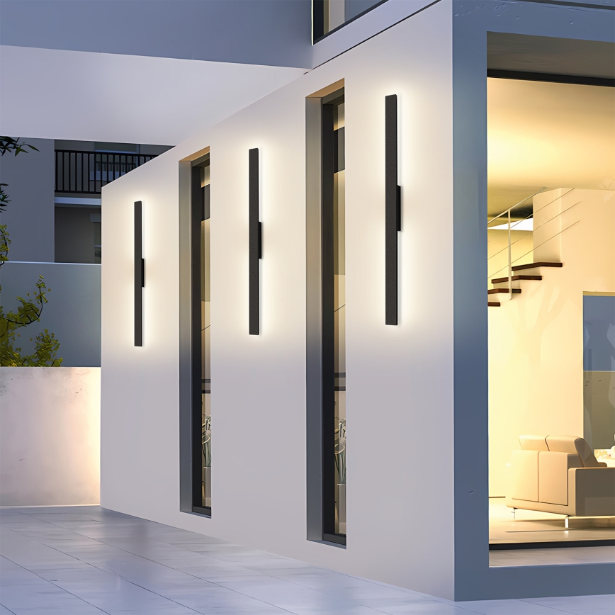 Brilagi - LED вуличний настінний світильник LUNA, 24 Вт / 230 В, 3000 K, IP65, 100 см, чорний, CRI 90