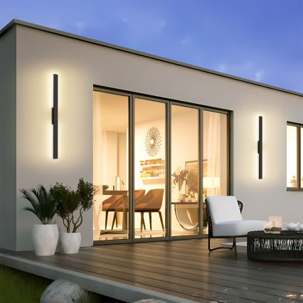 Brilagi - LED зовнішній настінний світильник LUNA LED/24W/230V 3000K IP65 100 см чорний
