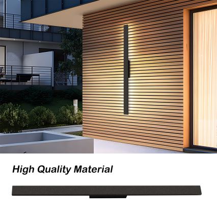 Brilagi - LED зовнішній настінний світильник LUNA LED/24W/230V 3000K IP65 100 см чорний